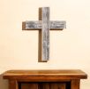 Rustic Weathered Grey Reclaimed Wood Cross Decoration