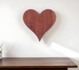 12" Rustic Red Reclaimed Wood Heart Wall Decor