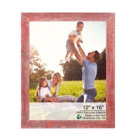 12â€ X 16â€ Rustic Farmhouse Red Wood Frame