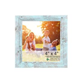 4â€ X 4â€ Rustic Farmhouse Light Aqua Blue Wood Frame