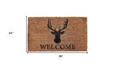 24" X 36" Natural and Black Coir Stag Welcome Outdoor Door Mat