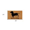 24" X 36" Natural and Black Coir Dachshund Welcome Outdoor Door Mat