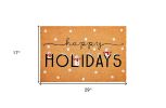 17" X 29" Natural Black and White Coir Happy Holidays Outdoor Christmas Door Mat