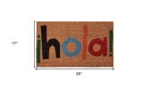 17" X 29" Natural Blue and Black Coir Hola Outdoor Door Mat