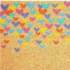 17" X 29" Natural Blue and Yellow Coir Heart Outdoor Valentine's Day Door Mat