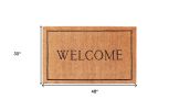 30" X 48" Natural and Black Coir Welcome Outdoor Door Mat