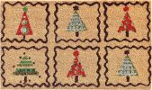 17" X 29" Natural Red and Black Coir Christmas Trees Outdoor Christmas Door Mat