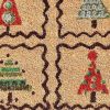 17" X 29" Natural Red and Black Coir Christmas Trees Outdoor Christmas Door Mat