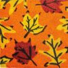 17" X 29" Orange Black and Yellow Coir Leaves Outdoor Fall Door Mat