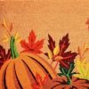 17" X 29" Natural Orange and Green Coir Pumpkins and Leaves Outdoor Fall Door Mat