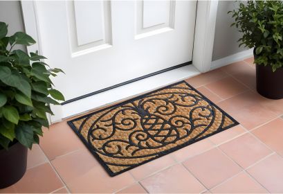 18" X 30" Brown and Black Rubber Pineapple Outdoor Door Mat