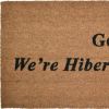 18" X 30" Brown and Black Coir Go Away We Are Hibernating Outdoor Door Mat