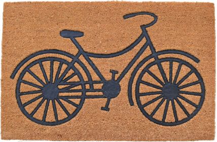 24" X 36" Brown and Black Coir Bicycle Outdoor Door Mat