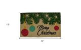 18" X 30" Beige and Red Coir Christmas Merry Christmas Outdoor Christmas Door Mat