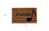 18" X 30" Brown and Black Coir Welcome Outdoor Door Mat