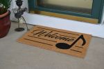 18" X 30" Brown and Black Coir Welcome Outdoor Door Mat