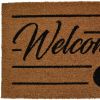 18" X 30" Brown and Black Coir Welcome Outdoor Door Mat