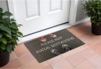 18" X 30" Gray Coir Please Keep Social Distancing Outdoor Door Mat