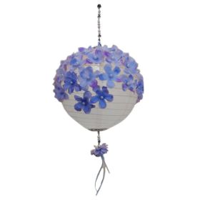 Cute Fabric Flower Paper Lantern Small Decorative Lantern Handhold Hanging Festival Décor, Blue