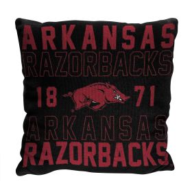 Arkansas OFFICIAL NCAA "Stacked" Woven Pillow; 20" x 20"