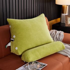 Waist Backrest Pillow Bedside Backrest Lumbar Cushion Bed Sofa (Option: Green-45x22x50cm with headrest)