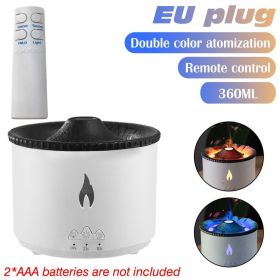 360ML Volcanic Flame Aroma Diffuser Air Humidifier Essential Oil Diffusers Smoke Ring Volcano Eruption Fragrance Machines Indoor (Color: EU Plug, Ships From: CN)