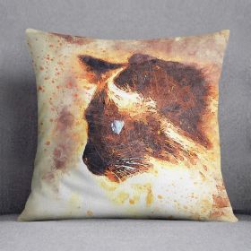 Fire Cat Painting Cushion (Print: Single Sided, size: 12" x 12" / 30cm x 30cm)