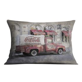 Coca Cola Van Painting Cushion (Print: Single Sided, size: 22" x 22" / 55cm x 55cm)